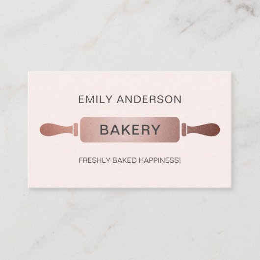 Rose Rosa Rosa Button Bäckerei Visitenkarte (Vorderseite)