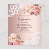 Rose Rosa Rosa Florale Bestätigung Einladung (Vorderseite)