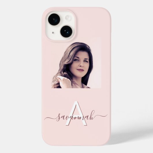 Rose Rosa Rosa Foto Monogramm Case-Mate iPhone Hülle (Rückseite)