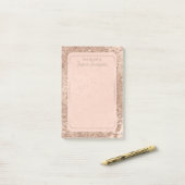 Rose Rosa Rosa Glam Sparkle Chic Post-it Klebezettel (Auf Schreibtisch)