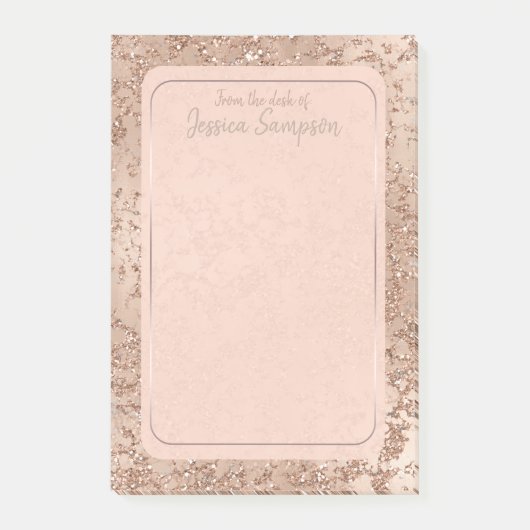 Rose Rosa Rosa Glam Sparkle Chic Post-it Klebezettel (Vorderseite)