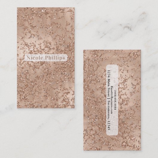 Rose Rosa Rosa Glam Sparkle Chic Visitenkarte (Vorne/Hinten)