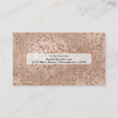 Rose Rosa Rosa Glam Sparkle Chic Visitenkarte (Rückseite)