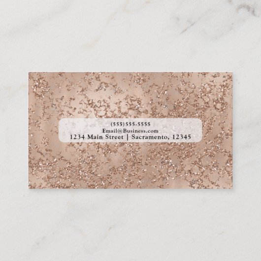 Rose Rosa Rosa Glam Sparkle Chic Visitenkarte (Rückseite)