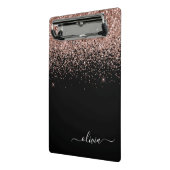 Rose Rosa Rosa Glitzer Girl Monogram Name Mini Klemmbrett (Gewinkelt2)