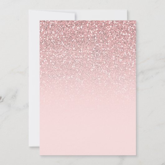 Rose Rosa Rosa Glitzer Sweet 16 Party Einladung (Rückseite)