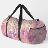 Rose Rosa Rosa Glitzer Tropfen Monogramm Duffle Bag (Rechte Ecke)