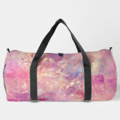 Rose Rosa Rosa Glitzer Tropfen Monogramm Duffle Bag (Rückseite)