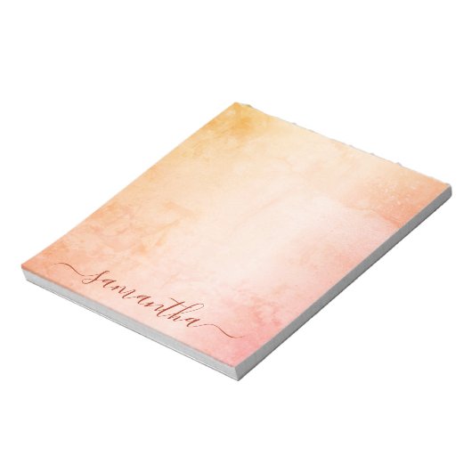 Rose Rosa Rosa Marmormonogramm Notizblock (Rotiert)