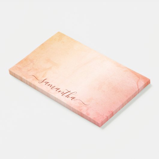 Rose-Rosa-Rosa-Rosa-Monogramm Post-it Klebezettel (angewinkelt)