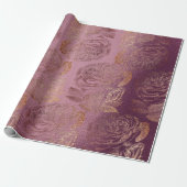 Rose Rosa Rose Gold Metallic florales Burgund Rot Geschenkpapier (Ungerollt)