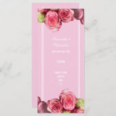 Rose Rosa Rose Kirchenhochzeit Programm (Vorne/Hinten)