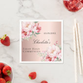 Rose Rosa Rosen Rosen Rosen Erstkommunion Serviette (Beispiel)