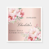 Rose Rosa Rosen Rosen Rosen Erstkommunion Serviette (Vorderseite)