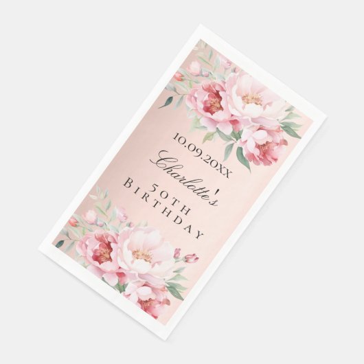 Rose Rosa Rosenblüten Serviette (Ecke)