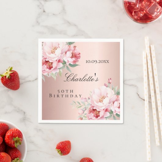 Rose Rosa Rosenblüten Serviette (Beispiel)