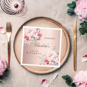 Rose Rosa Rosenblüten Serviette