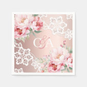 Rose Rosa Rosenblütenhochzeit Serviette (Vorderseite)