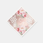 Rose Rosa Rosenblütenhochzeit Serviette (Ecke)