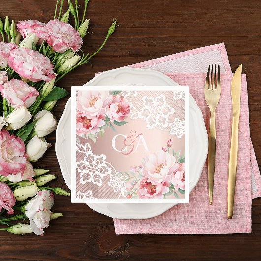 Rose Rosa Rosenblütenhochzeit Serviette