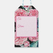 Rose Rosa Roses Blumenstrauß folgen Sie Ihrem Joch Geschenkanhänger (Rückseite)