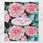 Rose Rosa Roses Blumenstrauß folgen Sie Ihrem Joch Weinetikett (Einzelnes Label)