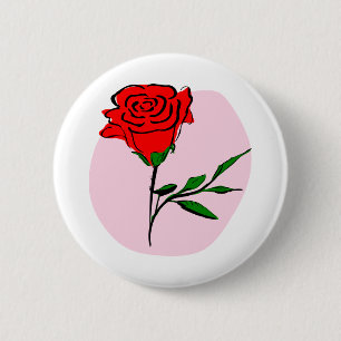 Rose Rosa Rote Blume Valentine Blütenblossom Button