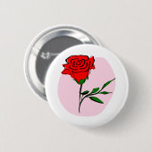 Rose Rosa Rote Blume Valentine Blütenblossom Button (Vorne & Hinten)