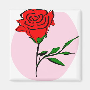 Rose Rosa Rote Blume Valentine Blütenblossom Magnet