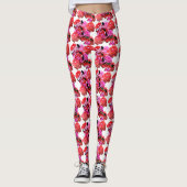 Rose, Rosa-Rote Rose-Logo, Damen und Leggings (Vorderseite)