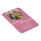Rose Rosa Save the Date Foto Hochzeit Magnet (Rechte Seite)