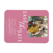 Rose Rosa Save the Date Foto Hochzeit Magnet (Horizontal)