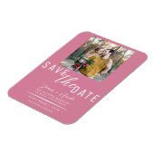 Rose Rosa Save the Date Foto Hochzeit Magnet (Linke Seite)