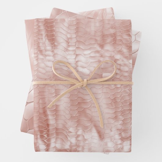 Rose Rosa Schlange drucken Geschenkpapier Set (Beispiel)