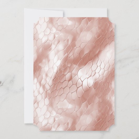 Rose Rosa Schlangenhaut Einladung (Rückseite)