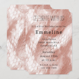 Rose Rosa Schlangenhaut Einladung
