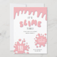 Rose Rosa Schleim Party Einladung