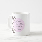 Rose Rosa Schmetterlinge Kaffeetasse (Vorderseite Links)