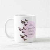 Rose Rosa Schmetterlinge Kaffeetasse (Links)