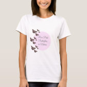 Rose Rosa Schmetterlinge T-Shirt (Vorderseite)