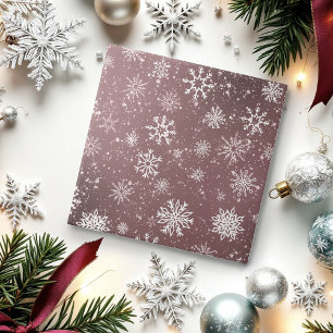 Rose Rosa Schneeflocken Fliese