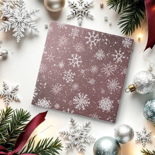 Rose Rosa Schneeflocken Fliese