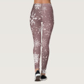 Rose Rosa Schneeflocken Leggings (Rückseite)
