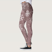 Rose Rosa Schneeflocken Leggings (Links)