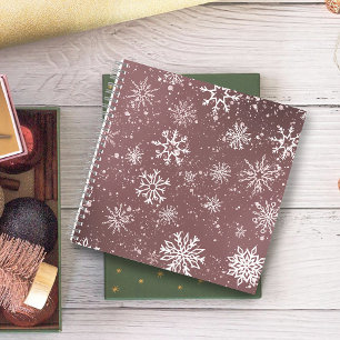 Rose Rosa Schneeflocken Notizblock