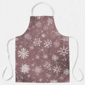 Rose Rosa Schneeflocken Schürze (Vorderseite)