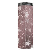 Rose Rosa Schneeflocken Thermosbecher (Rückseite)