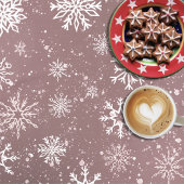 Rose Rosa Schneeflocken Tischdecke