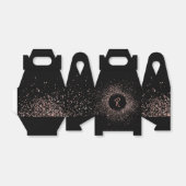 Rose Rosa Schwarz-Glitzer-Rahmen-Monogramm Geschenkschachtel (Ungefaltet)