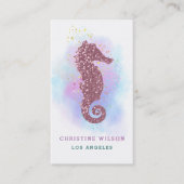 Rose Rosa Seepferd Logo Visitenkarte (Vorderseite)